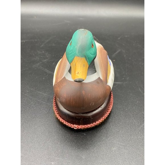 Vintage Mallard Duck Bisque Porcelain Wood Base Lint brush - Picture 12 of 15